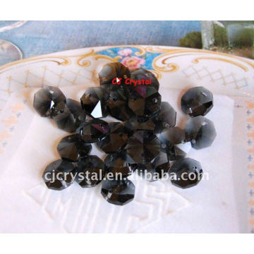 lamp black glass octagon beads